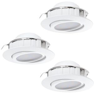 EGLO LED 3er-Set Einbaustrahler Pineda, Spots Set aus Kunststoff, 3 Einbauleuchten in Weiß, Einbauspot flach und schwenkbar, Ø 8,4 cm EGLO LED 3er-Set Einbaustrahler Pineda, Spots Set aus Kunststoff, 3 Einbauleuchten in Weiß, Einbauspot flach und schwenkbar, Ø 8,4 cm