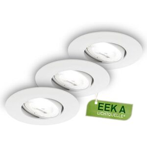 BRILONER 3er Set LED Einbaustrahler 230V mit EEK A Lichtquelle, schwenkbar, je 2W, je 385lm, neutralweißes Licht, LED Spot, flach, Deckenspots, Einbauleuchten, 68mm Lochmass, 90x24mm, Weiß BRILONER 3er Set LED Einbaustrahler 230V mit EEK A Lichtquelle, schwenkbar, je 2W, je 385lm, neutralweißes Licht, LED Spot, flach, Deckenspots, Einbauleuchten, 68mm Lochmass, 90x24mm, Weiß