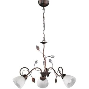 TRIO LIGHTING FOR YOU Trio Leuchten Kronleuchter 110700328 Traditio, Metall rostfarben antik, Glas in weiß, exkl. 3 x E14, 70 x 70 x 150 cm TRIO LIGHTING FOR YOU Trio Leuchten Kronleuchter 110700328 Traditio, Metall rostfarben antik, Glas in weiß, exkl. 3 x E14, 70 x 70 x 150 cm