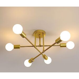 Comely Vintage Deckenlampe Gold, 6 Flammig Sputnik Kronleuchter Moderne Pendelleuchte, E27 Hängelampe Retro Deckenleuchte für Schlafzimmer Wohnzimmer Küche Comely Vintage Deckenlampe Gold, 6 Flammig Sputnik Kronleuchter Moderne Pendelleuchte, E27 Hängelampe Retro Deckenleuchte für Schlafzimmer Wohnzimmer Küche