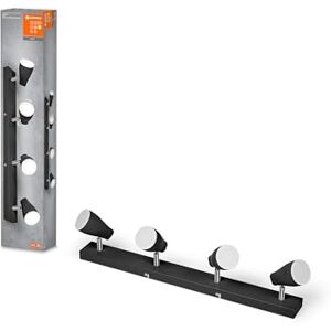LEDVANCE LED SPOT PEAR Spotlight GU10, schwarz, 4X4,3W, 1400lm, 614mm, warmweiße Lichtfarbe, ausrichtbare Leuchtenköpfe, einfache Montage, Kombination mit smarten GU10-Lampen möglich, IP 20, 2700K LEDVANCE LED SPOT PEAR Spotlight GU10, schwarz, 4X4,3W, 1400lm, 614mm, warmweiße Lichtfarbe, ausrichtbare Leuchtenköpfe, einfache Montage, Kombination mit smarten GU10-Lampen möglich, IP 20, 2700K