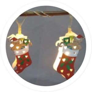 WatioWave 1,35 m Lichterkette mit LED-Weihnachtsstrumpf, batteriebetrieben WatioWave 1,35 m Lichterkette mit LED-Weihnachtsstrumpf, batteriebetrieben