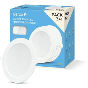 Garza Pack 3 und 1 LED-Downlight-Deckeneinbauleuchte 18 W, 4000 K (neutrales Licht), Ø220 x 29 mm, 120 °, flache weiße Deckenleuchte für Badezimmer, Wohnzimmer, Küche Garza Pack 3 und 1 LED-Downlight-Deckeneinbauleuchte 18 W, 4000 K (neutrales Licht), Ø220 x 29 mm, 120 °, flache weiße Deckenleuchte für Badezimmer, Wohnzimmer, Küche