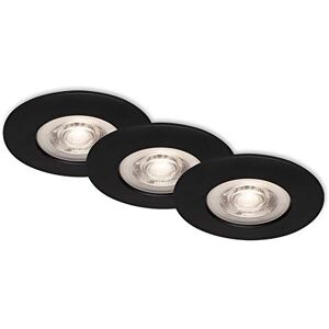 BRILONER Leuchten LED Einbauleuchten, Einbaulampen 3er Set, Deckenlampen dimmbar, je 5 Watt, je 460 Lumen, 3.000 Kelvin, IP44, Schwarz-Matt, 90x25mm (DxH), 7047-035 BRILONER Leuchten LED Einbauleuchten, Einbaulampen 3er Set, Deckenlampen dimmbar, je 5 Watt, je 460 Lumen, 3.000 Kelvin, IP44, Schwarz-Matt, 90x25mm (DxH), 7047-035