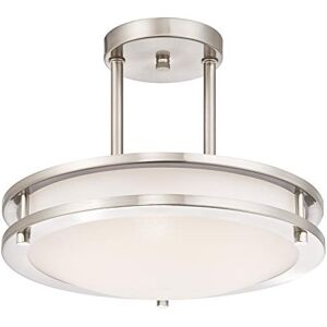 Westinghouse Lighting 64009 durchmesser: 30 cm Dimmbare LED-Deckenleuchte für den Innenbereich, halbbündige Montage, gebürstetes Nickel mit weißem Acrylglasschirm Westinghouse Lighting 64009 durchmesser: 30 cm Dimmbare LED-Deckenleuchte für den Innenbereich, halbbündige Montage, gebürstetes Nickel mit weißem Acrylglasschirm