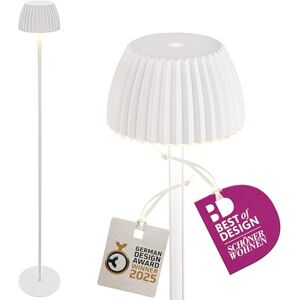 BRILONER Riffle LED Stehlampe kabellos IP44 mit Touch, dimmbar, Memoryfunktion, Akku tauschbar, Akku Stehleuchte, Leselampe, Wohnzimmerlampe, German Design Award Winner 2025, 19x124 cm, Weiß BRILONER Riffle LED Stehlampe kabellos IP44 mit Touch, dimmbar, Memoryfunktion, Akku tauschbar, Akku Stehleuchte, Leselampe, Wohnzimmerlampe, German Design Award Winner 2025, 19x124 cm, Weiß