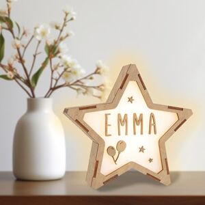 WONDEE Vintiun Personalisierte Baby-Nachtlicht und Nachtlicht für Kinder, in Sternform, 24 x 24 x 6 cm – Geschenk für Babys zur Geburt, personalisierbar – Nachttischlampe, Schlafzimmer, LED-Objekt WONDEE Vintiun Personalisierte Baby-Nachtlicht und Nachtlicht für Kinder, in Sternform, 24 x 24 x 6 cm – Geschenk für Babys zur Geburt, personalisierbar – Nachttischlampe, Schlafzimmer, LED-Objekt