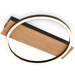 BRILONER LED Deckenlampe mit Holzdekor, Warmweiße Lichtfarbe, 13W, 1400 lm, Deckenleuchte, Lampe, Wohnzimmerlampe, Schlafzimmerlampe, Küchenlampe, 34x30x6 cm, Schwarz-Holz BRILONER LED Deckenlampe mit Holzdekor, Warmweiße Lichtfarbe, 13W, 1400 lm, Deckenleuchte, Lampe, Wohnzimmerlampe, Schlafzimmerlampe, Küchenlampe, 34x30x6 cm, Schwarz-Holz