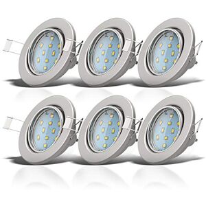 B.K.Licht 6er Set LED Einbaustrahler 230V schwenkbar, warmweiße Lichtfarbe, Lochmass 68mm, LED Spot, Deckenspots, Spots, Einbauleuchten, Einbauspots, Deckenstrahler, 86x70 mm, Matt-Nickel B.K.Licht 6er Set LED Einbaustrahler 230V schwenkbar, warmweiße Lichtfarbe, Lochmass 68mm, LED Spot, Deckenspots, Spots, Einbauleuchten, Einbauspots, Deckenstrahler, 86x70 mm, Matt-Nickel