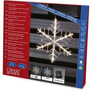 Konstsmide LED Acryl Schneeflocke, mit 6h Timer, 24 warm weiße Dioden, batteriebetrieben, Außen (IP44), transparentes Kabel, 4 x AA 1.5V (exkl.) 4540-103 Konstsmide LED Acryl Schneeflocke, mit 6h Timer, 24 warm weiße Dioden, batteriebetrieben, Außen (IP44), transparentes Kabel, 4 x AA 1.5V (exkl.) 4540-103