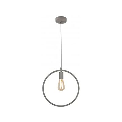 GTV Deckenleuchte im Industrial Design FIJA I Pendelampe I Vintage Pendelleuchte im Retro Look I Geometrische Form : kreis I Deckenlampe I metall I Farbe: GRAU I Fassung: E27, Ø 31,5 cm GTV Deckenleuchte im Industrial Design FIJA I Pendelampe I Vintage Pendelleuchte im Retro Look I Geometrische Form : kreis I Deckenlampe I metall I Farbe: GRAU I Fassung: E27, Ø 31,5 cm
