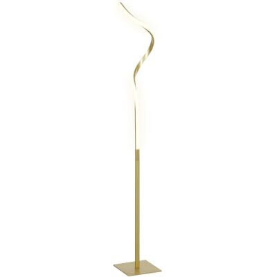 HOMCOM Stehlampe Dimmbar LED Stehleuchte mit Fußschalter 146 cm Gold 3 Einstellbare Helligkeit, Wohnzimmer Standleuchte, Spiraldesign Modern, für Schlafzimmer HOMCOM Stehlampe Dimmbar LED Stehleuchte mit Fußschalter 146 cm Gold 3 Einstellbare Helligkeit, Wohnzimmer Standleuchte, Spiraldesign Modern, für Schlafzimmer
