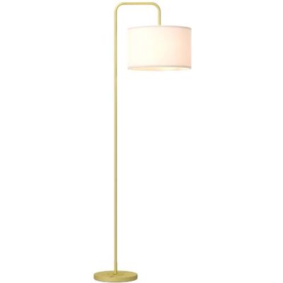 HOMCOM Stehlampe Stehleuchte mit Stoff-Lampenschirm, Fußschalter, Gold Wohnzimmer, Standleuchte mit E27 Fassung, Standlampe mit Stahlständer, für Schlafzimmer HOMCOM Stehlampe Stehleuchte mit Stoff-Lampenschirm, Fußschalter, Gold Wohnzimmer, Standleuchte mit E27 Fassung, Standlampe mit Stahlständer, für Schlafzimmer