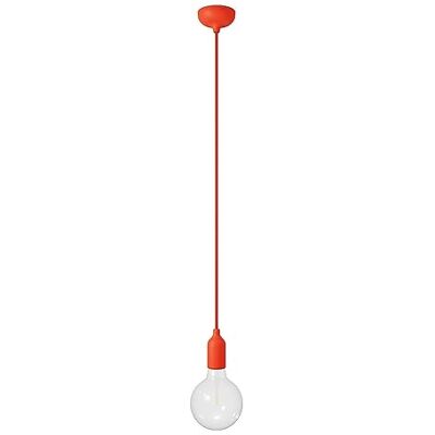 Creative Farbige Pendelleuchte aus Silikon mit Textilkabel Mit Glühbirne, Orange Creative Farbige Pendelleuchte aus Silikon mit Textilkabel Mit Glühbirne, Orange