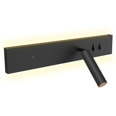 kalb Material für Möbel kalb I Avay Bett-Panel mit USB-C, Moderne LED Wandlampe, Flexibles Leselicht mit Lademöglichkeit, Nachtlicht für Schlafzimmer, Energiesparende USB-C Nachttischlampe & Spot schwarz (Linke Seite) kalb Material für Möbel kalb I Avay Bett-Panel mit USB-C, Moderne LED Wandlampe, Flexibles Leselicht mit Lademöglichkeit, Nachtlicht für Schlafzimmer, Energiesparende USB-C Nachttischlampe & Spot schwarz (Linke Seite)