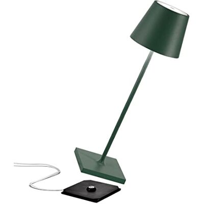 Zafferano Poldina Pro Kabellose LED-Tischlampe Wiederaufladbar Touch-Dimmer IP65 Innen/Außeneinsatz, Aluminium H38cm (EU/UK/US), Dunkelgrün, LD0340M3x1, H 38 cm / Sockeldurchmesser 11 cm Zafferano Poldina Pro Kabellose LED-Tischlampe Wiederaufladbar Touch-Dimmer IP65 Innen/Außeneinsatz, Aluminium H38cm (EU/UK/US), Dunkelgrün, LD0340M3x1, H 38 cm / Sockeldurchmesser 11 cm