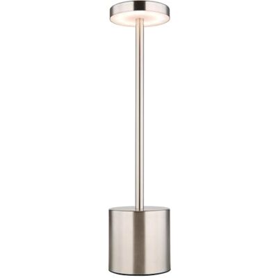 GLOBO Tischlampe Tischleuchte silber Wohnzimmerlampe CCT Akku Touchdimmer, Metall Kunststoff, 1,2W 138Lm 2700K 4500K 6000K, H 34 cm GLOBO Tischlampe Tischleuchte silber Wohnzimmerlampe CCT Akku Touchdimmer, Metall Kunststoff, 1,2W 138Lm 2700K 4500K 6000K, H 34 cm