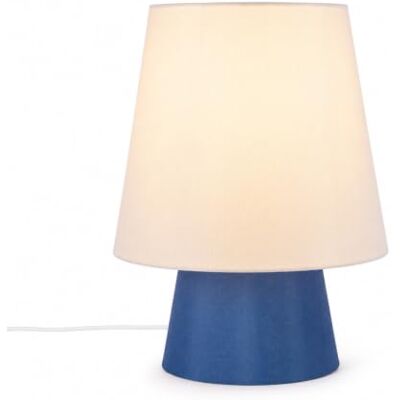 Relaxdays Tischlampe, Leinen, HxD: 36 x 28 cm, Stofflampe, blau/grau E27, Tischleuchte mit Kabel, Wohnzimmer, Schlafzimmer Relaxdays Tischlampe, Leinen, HxD: 36 x 28 cm, Stofflampe, blau/grau E27, Tischleuchte mit Kabel, Wohnzimmer, Schlafzimmer