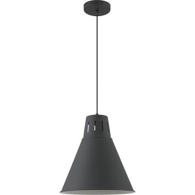 GTV Pendelleuchte GIANNI Hängelampe Deckenlampe E27 schwarz Metall Lampenschirm 32 cm höhenverstellbar Esszimmer Wohnzimmer Küche modern skandinavisch GTV Pendelleuchte GIANNI Hängelampe Deckenlampe E27 schwarz Metall Lampenschirm 32 cm höhenverstellbar Esszimmer Wohnzimmer Küche modern skandinavisch