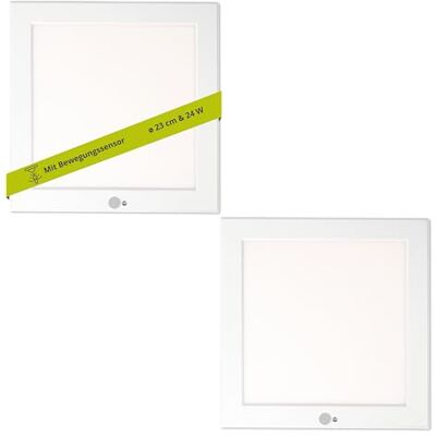 INNOVATE LED Lampe mit Bewegungsmelder Innen Eckig 2 Stk. I Deckenlampe 18W Deckenlampe mit Bewegungsmelder 3000K Nicht Dimmbar LED Deckenleuchte mit Bewegungsmelder Innen IP20 Motion Sensor Light 22cm INNOVATE LED Lampe mit Bewegungsmelder Innen Eckig 2 Stk. I Deckenlampe 18W Deckenlampe mit Bewegungsmelder 3000K Nicht Dimmbar LED Deckenleuchte mit Bewegungsmelder Innen IP20 Motion Sensor Light 22cm
