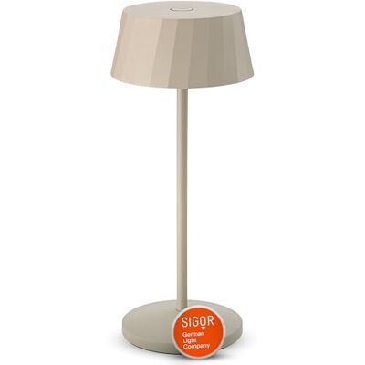 SIGOR Facetta dünenbeige LED Akku-Tischlampe dimmbar & kabellos mit FlexMood (2200K/2700K), bis 12h Leuchtdauer, USB-C Ladefunktion, IP44 Outdoor & Indoor, Aluminium, Design-Lampe SIGOR Facetta dünenbeige LED Akku-Tischlampe dimmbar & kabellos mit FlexMood (2200K/2700K), bis 12h Leuchtdauer, USB-C Ladefunktion, IP44 Outdoor & Indoor, Aluminium, Design-Lampe