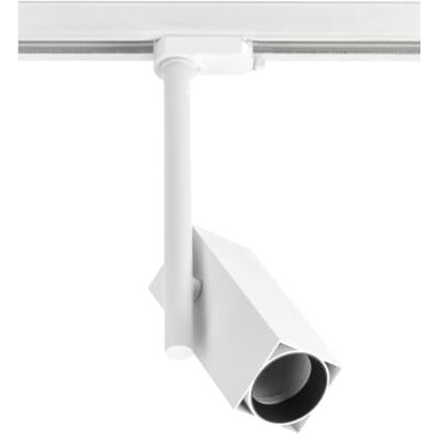 GTV Stromschienenstrahler 1-Phasen mit Stab GROSSO, GU10 Fassung, schwenkbarer Kopf, inkl. Wabenfilter, max. 20W, Aluminium, Schienenleuchte für Akzentbeleuchtung, Weiß GTV Stromschienenstrahler 1-Phasen mit Stab GROSSO, GU10 Fassung, schwenkbarer Kopf, inkl. Wabenfilter, max. 20W, Aluminium, Schienenleuchte für Akzentbeleuchtung, Weiß
