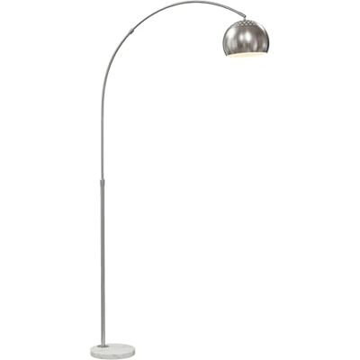 HOMCOM Stehlampe Wohnzimmer im Bogen Design mit Marmorsockel, Silber Verstellbarer Lampenschirm, Fußschalter, E27 Fassung, für Schlafzimmer Büro, exkl. Glühbirne HOMCOM Stehlampe Wohnzimmer im Bogen Design mit Marmorsockel, Silber Verstellbarer Lampenschirm, Fußschalter, E27 Fassung, für Schlafzimmer Büro, exkl. Glühbirne