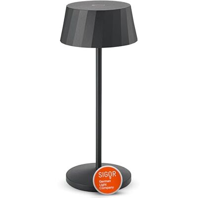 SIGOR Facetta nachtschwarz LED Akku-Tischlampe dimmbar & kabellos mit FlexMood (2200K/2700K), bis 12h Leuchtdauer, USB-C Ladefunktion, IP44 Outdoor & Indoor, Aluminium, Design-Lampe SIGOR Facetta nachtschwarz LED Akku-Tischlampe dimmbar & kabellos mit FlexMood (2200K/2700K), bis 12h Leuchtdauer, USB-C Ladefunktion, IP44 Outdoor & Indoor, Aluminium, Design-Lampe