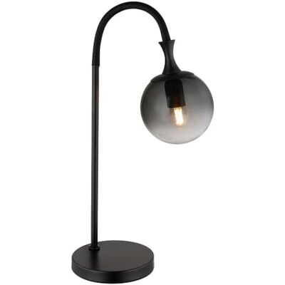 GLOBO Dalton Tischlampe - E27, 10W, 575mm, Schwarz, Rauchglas GLOBO Dalton Tischlampe - E27, 10W, 575mm, Schwarz, Rauchglas