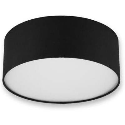 REV Deckenleuchte 30cm, Stoff-Lampenschirm Modern, schwarz Deckenlampe Schlafzimmer Stilvoller Stoffschirm aus Baumwolle inklusive zwei E27 Fassungen REV Deckenleuchte 30cm, Stoff-Lampenschirm Modern, schwarz Deckenlampe Schlafzimmer Stilvoller Stoffschirm aus Baumwolle inklusive zwei E27 Fassungen