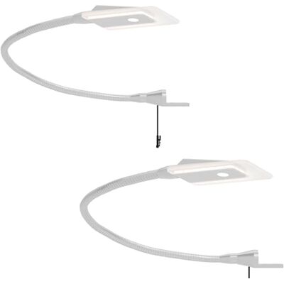 kalb Material für Möbel LED Bettleuchte Leseleuchte Flexleuchte Nachttischlampe Leselampe Nachtlicht, Modell:2er SET silbergrau kalb Material für Möbel LED Bettleuchte Leseleuchte Flexleuchte Nachttischlampe Leselampe Nachtlicht, Modell:2er SET silbergrau