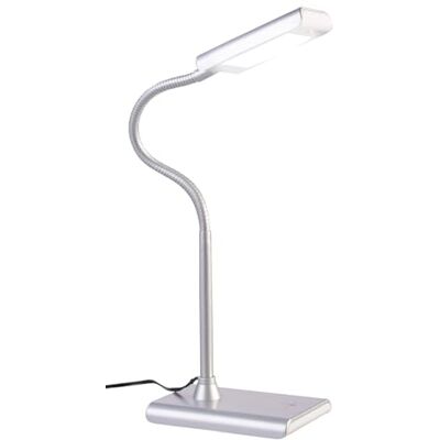 Lunartec LED Tischleuchte: LED-Schreibtischlampe mit Schwanenhals, 5 Watt, silbern (Tischlampe, Leselampen, Silber) Lunartec LED Tischleuchte: LED-Schreibtischlampe mit Schwanenhals, 5 Watt, silbern (Tischlampe, Leselampen, Silber)