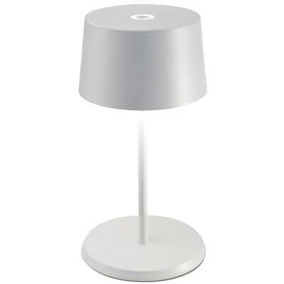 Zafferano , Olivia Mini Lampe, Tragbare und Wiederaufladbare Tischlampe mit Touch Control, Geeignet für Wohnzimmer und Außenbereich, Dimmer, 2700-3000 K, Höhe 22 cm, Farbe Weiß Zafferano , Olivia Mini Lampe, Tragbare und Wiederaufladbare Tischlampe mit Touch Control, Geeignet für Wohnzimmer und Außenbereich, Dimmer, 2700-3000 K, Höhe 22 cm, Farbe Weiß