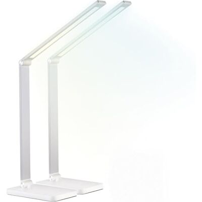 Lunartec Arbeit Lampe LED Akku: 2er-Set Alu-Akku-Schreibtischleuchte, CCT, 280 lm, USB, Silber/weiß (LED Tischlampen dimmbar, Aluminium Schreibtischleuchte, Tischlampe Batterie) Lunartec Arbeit Lampe LED Akku: 2er-Set Alu-Akku-Schreibtischleuchte, CCT, 280 lm, USB, Silber/weiß (LED Tischlampen dimmbar, Aluminium Schreibtischleuchte, Tischlampe Batterie)