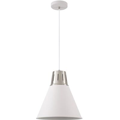 GTV Pendelleuchte GIANNI Hängelampe Deckenlampe E27 weiß silber Metall Lampenschirm 32 cm höhenverstellbar Esszimmer Wohnzimmer Küche modern skandinavisch GTV Pendelleuchte GIANNI Hängelampe Deckenlampe E27 weiß silber Metall Lampenschirm 32 cm höhenverstellbar Esszimmer Wohnzimmer Küche modern skandinavisch