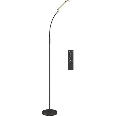 HOMCOM LED Stehlampe Dimmbar, Fernbedienung, 360° Schwanenhals, Schwarz Stehleuchte, Wohnzimmer Standleuchte, Touch-Steuerung, 1-Stunden-Timer, Memory-Funktion HOMCOM LED Stehlampe Dimmbar, Fernbedienung, 360° Schwanenhals, Schwarz Stehleuchte, Wohnzimmer Standleuchte, Touch-Steuerung, 1-Stunden-Timer, Memory-Funktion