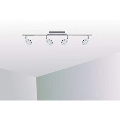 Trango 4-flammig 2002-048 LED Wohnzimmer Lampe *OLI* in Chrom-Optik inkl. 4x 5 Watt LED Modul Deckenlampe I Deckenstrahler I Deckenleuchte I Schlafzimmer Leuchte schwenkbar und drehbar mit Glasschirm Trango 4-flammig 2002-048 LED Wohnzimmer Lampe *OLI* in Chrom-Optik inkl. 4x 5 Watt LED Modul Deckenlampe I Deckenstrahler I Deckenleuchte I Schlafzimmer Leuchte schwenkbar und drehbar mit Glasschirm