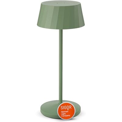 SIGOR Facetta salbeigrün LED Akku-Tischlampe dimmbar & kabellos mit FlexMood (2200K/2700K), bis 12h Leuchtdauer, USB-C Ladefunktion, IP44 Outdoor & Indoor, Aluminium, Design-Lampe SIGOR Facetta salbeigrün LED Akku-Tischlampe dimmbar & kabellos mit FlexMood (2200K/2700K), bis 12h Leuchtdauer, USB-C Ladefunktion, IP44 Outdoor & Indoor, Aluminium, Design-Lampe