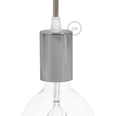 Creative Zylindrisches E27-Lampenfassungs-Kit aus Metall Konisch, Chrom Creative Zylindrisches E27-Lampenfassungs-Kit aus Metall Konisch, Chrom