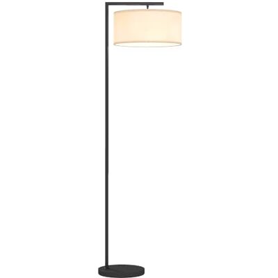 HOMCOM Stehlampe Wohnzimmer mit Lampenschirm aus Stoff, E27 Fassung Schwarz Stehleuchte, Standlampe, für Schlafzimmer, Exkl. Glühbirne HOMCOM Stehlampe Wohnzimmer mit Lampenschirm aus Stoff, E27 Fassung Schwarz Stehleuchte, Standlampe, für Schlafzimmer, Exkl. Glühbirne