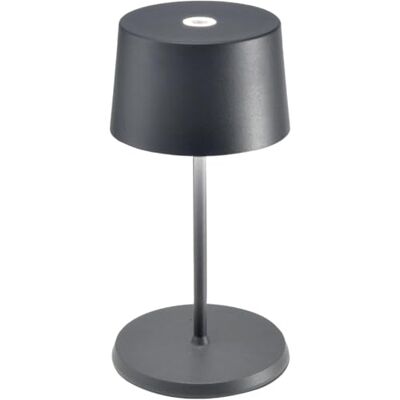 Zafferano , Olivia Mini Lampe, Tragbare und Wiederaufladbare Tischlampe mit Touch Control, Geeignet für Wohnzimmer und Außenbereich, Dimmer, 2200-3000 K, Höhe 22 cm, Farbe Dunkelgrau Zafferano , Olivia Mini Lampe, Tragbare und Wiederaufladbare Tischlampe mit Touch Control, Geeignet für Wohnzimmer und Außenbereich, Dimmer, 2200-3000 K, Höhe 22 cm, Farbe Dunkelgrau