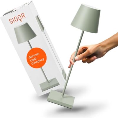 SIGOR Nuindie 3.0 LED Akku-Tischlampe, salbeigrün Dimmbar • Indoor & Outdoor • IP54 • 38 cm • easy-connect puk • 17 h Leuchtdauer SIGOR Nuindie 3.0 LED Akku-Tischlampe, salbeigrün Dimmbar • Indoor & Outdoor • IP54 • 38 cm • easy-connect puk • 17 h Leuchtdauer