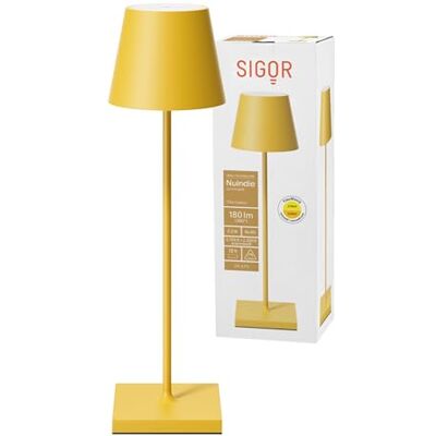 SIGOR Nuindie 1.0 LED Akku-Tischlampe, sonnengelb Dimmbar • Indoor & Outdoor • IP54 • 38 cm • Easy Connect • 12 h Leuchtdauer SIGOR Nuindie 1.0 LED Akku-Tischlampe, sonnengelb Dimmbar • Indoor & Outdoor • IP54 • 38 cm • Easy Connect • 12 h Leuchtdauer