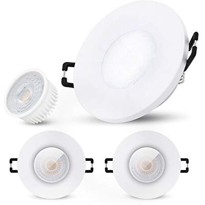 SSC-LUXon BEDA Bad Einbauleuchte 3er Set rund weiß IP65 4W neutralweiß Drei Bad-Deckenspots rund weiß neutralweiß für Dusche & Bad nur 30mm tief, wasserdicht IP65, inkl. LED-Module, kein Trafo SSC-LUXon BEDA Bad Einbauleuchte 3er Set rund weiß IP65 4W neutralweiß Drei Bad-Deckenspots rund weiß neutralweiß für Dusche & Bad nur 30mm tief, wasserdicht IP65, inkl. LED-Module, kein Trafo