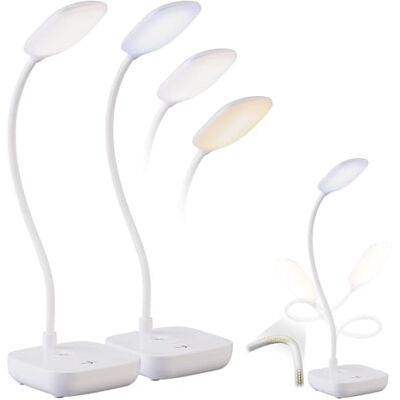 Lunartec Tischlampe Touch Dimmer: 2er-Set Akku-Schwanenhals-Schreibtischleuchte CCT, 245 lm, 7 W dimmbar (Schwanenhals Schreibtischlampe, Tisch Leselampe) Lunartec Tischlampe Touch Dimmer: 2er-Set Akku-Schwanenhals-Schreibtischleuchte CCT, 245 lm, 7 W dimmbar (Schwanenhals Schreibtischlampe, Tisch Leselampe)