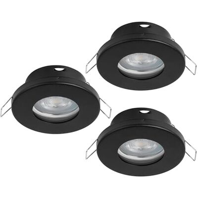 EGLO 3er Set LED Einbaustrahler Favazzina, runde Deckenspots EGLO 3er Set LED Einbaustrahler Favazzina, runde Deckenspots
