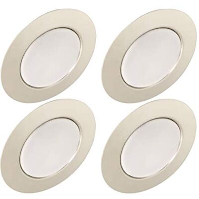Trango 4er Set G4E-048 LED Möbel Einbaustrahler 12Volt AC/DC Einbauleuchte, Deckenleuchte in Chrom zum Ersetzen herkömmlichen G4 Möbelleuchte, Küchenhaube Leuchte, Schrankleuchte usw. Trango 4er Set G4E-048 LED Möbel Einbaustrahler 12Volt AC/DC Einbauleuchte, Deckenleuchte in Chrom zum Ersetzen herkömmlichen G4 Möbelleuchte, Küchenhaube Leuchte, Schrankleuchte usw.