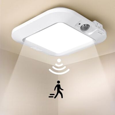 SNAKOO Batteriebetriebene Deckenleuchte, Bewegungsmelder-Leuchte innen (1, Weiß Batteriebetrieben, bewegungsgesteuert für Innenbereiche: Schrank, Treppe, Flur, Schuppen, Vorratskammer SNAKOO Batteriebetriebene Deckenleuchte, Bewegungsmelder-Leuchte innen (1, Weiß Batteriebetrieben, bewegungsgesteuert für Innenbereiche: Schrank, Treppe, Flur, Schuppen, Vorratskammer