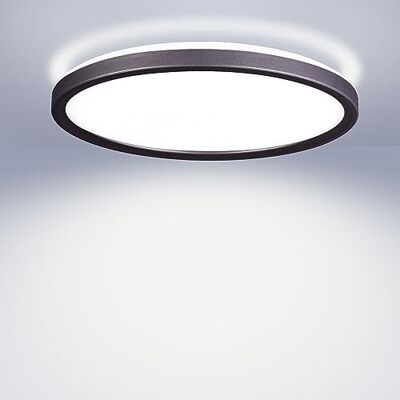 Maxkomfort LED Deckenleuchte mit Backlight Ø29cm Rund 18W, 4000K Neutralweiß, Ultra Flach (3cm), Deckenlampe für Flur, Büro & Küche Schwarz Maxkomfort LED Deckenleuchte mit Backlight Ø29cm Rund 18W, 4000K Neutralweiß, Ultra Flach (3cm), Deckenlampe für Flur, Büro & Küche Schwarz