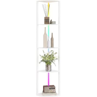 HOMCOM Stehlampe mit Regal 5-Stufige Dimmbar LED Stehleuchte Weiß Eckregal mit RGB Farbwechsel, Fernbedienung, Standleuchte für Wohnzimmer, Schlafzimmer HOMCOM Stehlampe mit Regal 5-Stufige Dimmbar LED Stehleuchte Weiß Eckregal mit RGB Farbwechsel, Fernbedienung, Standleuchte für Wohnzimmer, Schlafzimmer